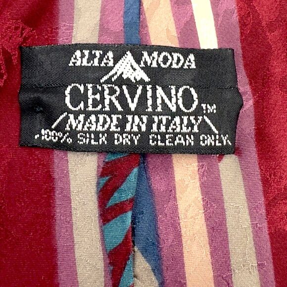 Vintage Cervino Mens Silk Dress Tie Made in Italy Abstract Pattern 60 3.75 - Picture 6 of 10